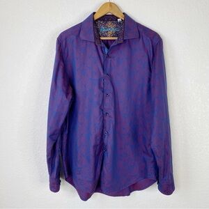 Robert Graham Purple Long Sleeve Button Front Shirt